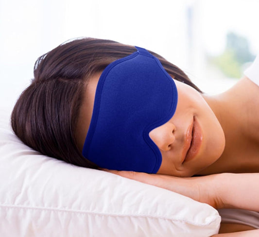 Sleep Eye Mask for Men Women, Lash Extensions 3D Sleeping Mask, Travel Blackout Night Blindfold Eye Shade Cover with Adjustable Strap (Blue-3D)