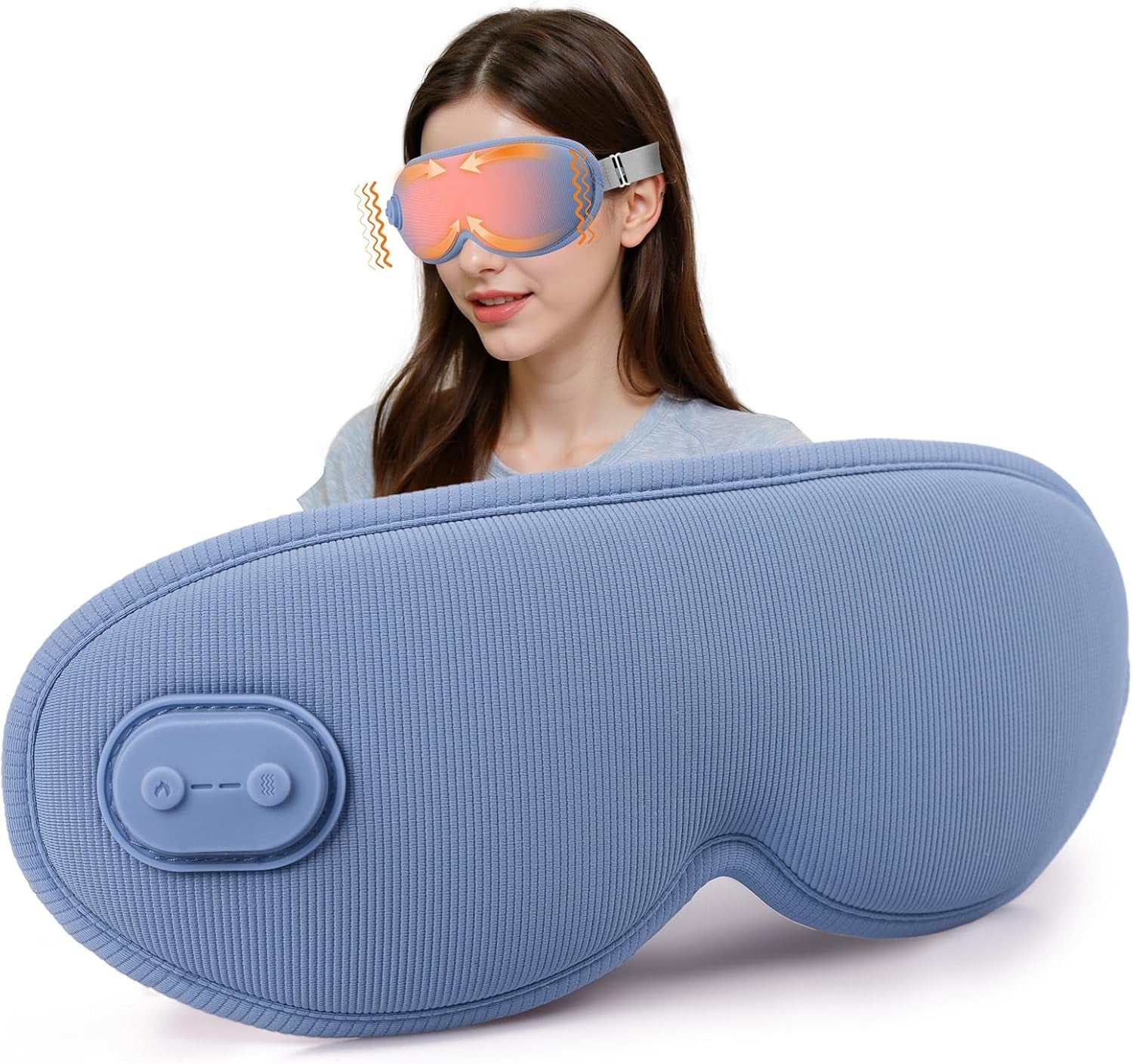 Wireless Massaging & Heating Eye Mask - Type C Rechargeable Therapy for Sleep, Stress Relief, and Dry Eye Comfort