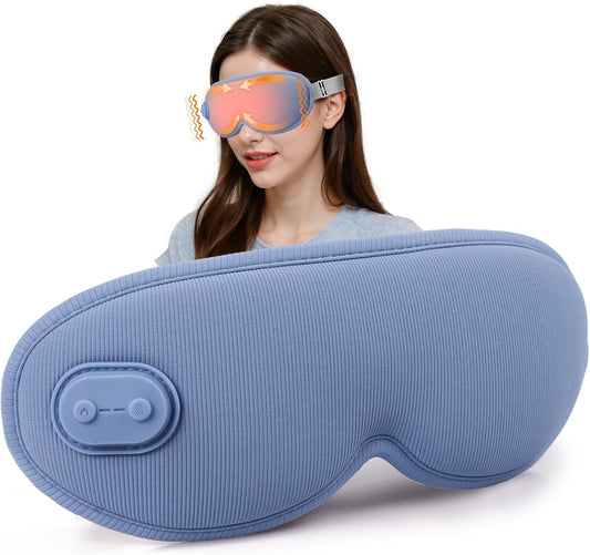 Wireless Massaging & Heating Eye Mask - Type C Rechargeable Therapy for Sleep, Stress Relief, and Dry Eye Comfort
